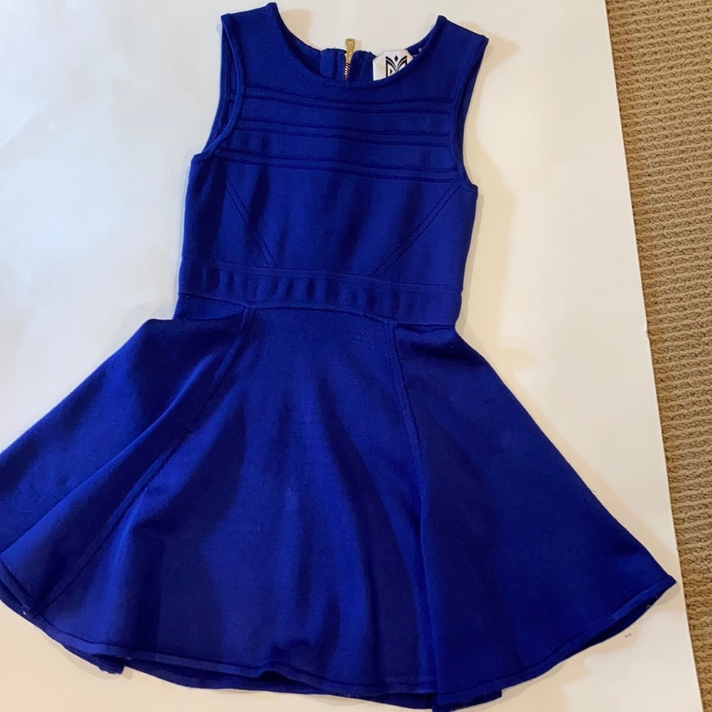 MILLY ADORABLE KIDS DRESS IN KNIT ELECTRIC BLUE NO LONGER MADE - Picture 3 of 13